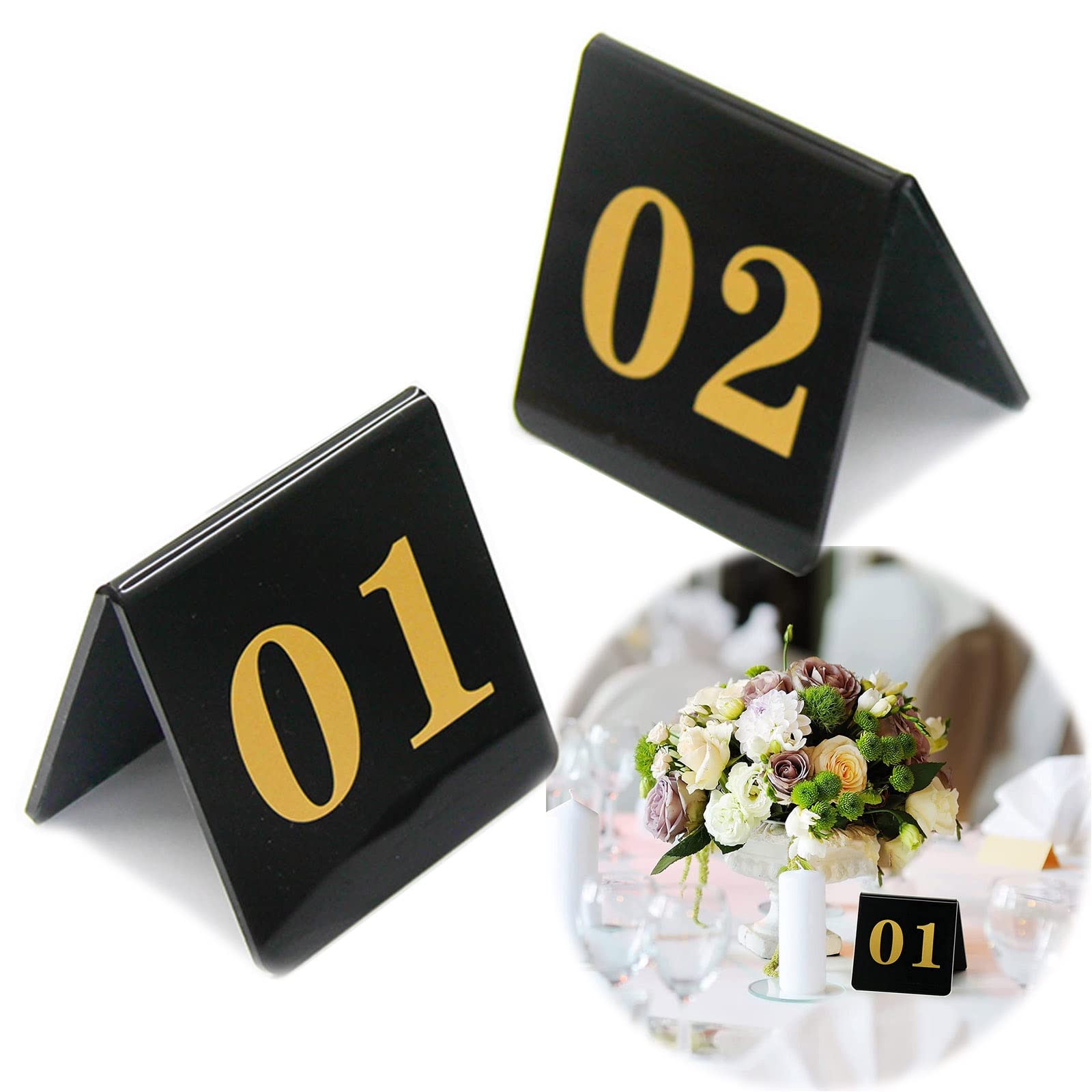Números De Mesa Tipo Carpa Para Restaurantes Y Cafeterías, Tarjetas Apilables Para Números De Mesa, Placa De Mesa De Doble Cara, Para Guiar A Los Comensales A Sus Asiento,45682-80*80mm(3*3inch)