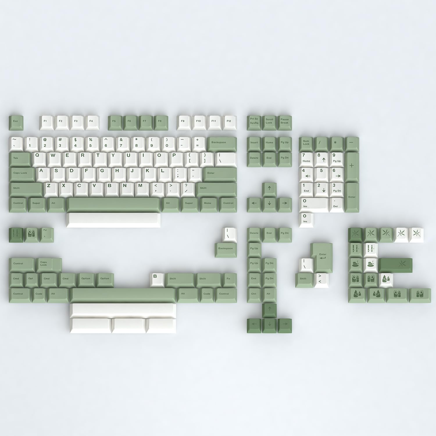 auguri PBT Bamboo Forest Keycaps for Mechanical Keyboard 60% 65