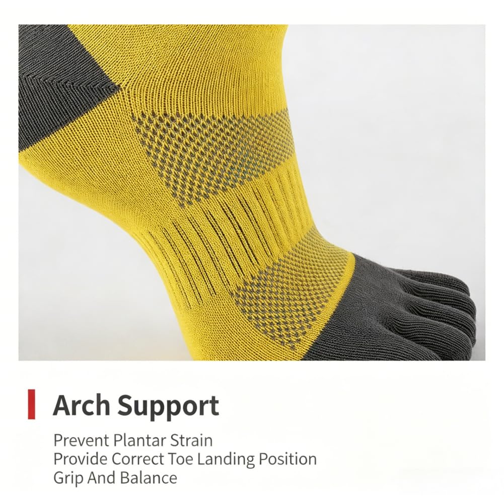 Generisch Damen-Zehenstocksocken im 10er-Pack, atmungsaktive Trainer-Socken mit Knöchellänge und Fußgewölbeunterstützung für Laufen und Fitness