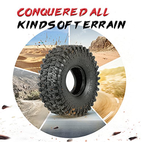 4Pcs Austar Ax-5020 1.9 Inch 120Mm Crawler Rc Tires - Ultra Soft Rock Crawler Tires Foam Insert For Rc Car 1/10 Axial Scx10 90047 D90 D110 Tf2 Tamiya Cc01 Trx-4 Traxxas Redcat Scx10 Axial Rc4Wd #TOP6