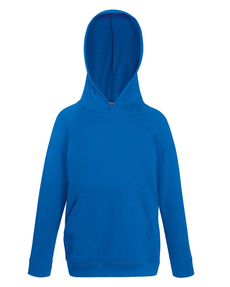 Fruit of the Loom Unisex Kids Raglan Lightweight Hooded Sweat, Royal, 12-13 Years (Manufacturer Size:34)