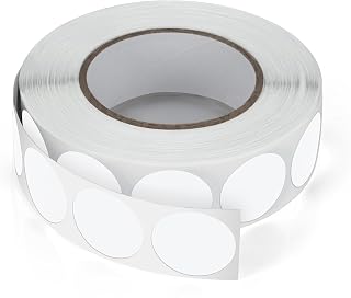 Pegatinas redondas de 19 mm, color blanco, rollo de pequeños puntos adhesivos, codificación de colores, pegatinas de círculos, resistentes a la intemperie, 1000 unidades