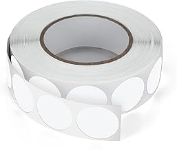 19 mm round stickers, white, small adhesive dots, colour coding, circular stickers, weatherproof, 1000 units
