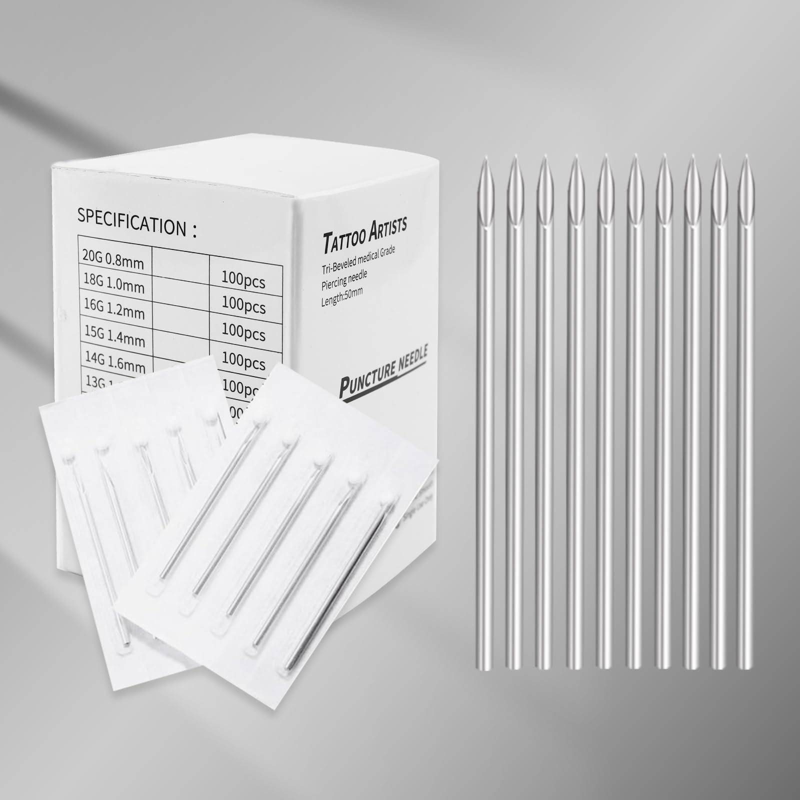 Ear Nose Piercing Needles - 25pcs Mix body piercing needles 12g.14g.16g.18g.20g for Piercing Needle Supplies Piercing Kit
