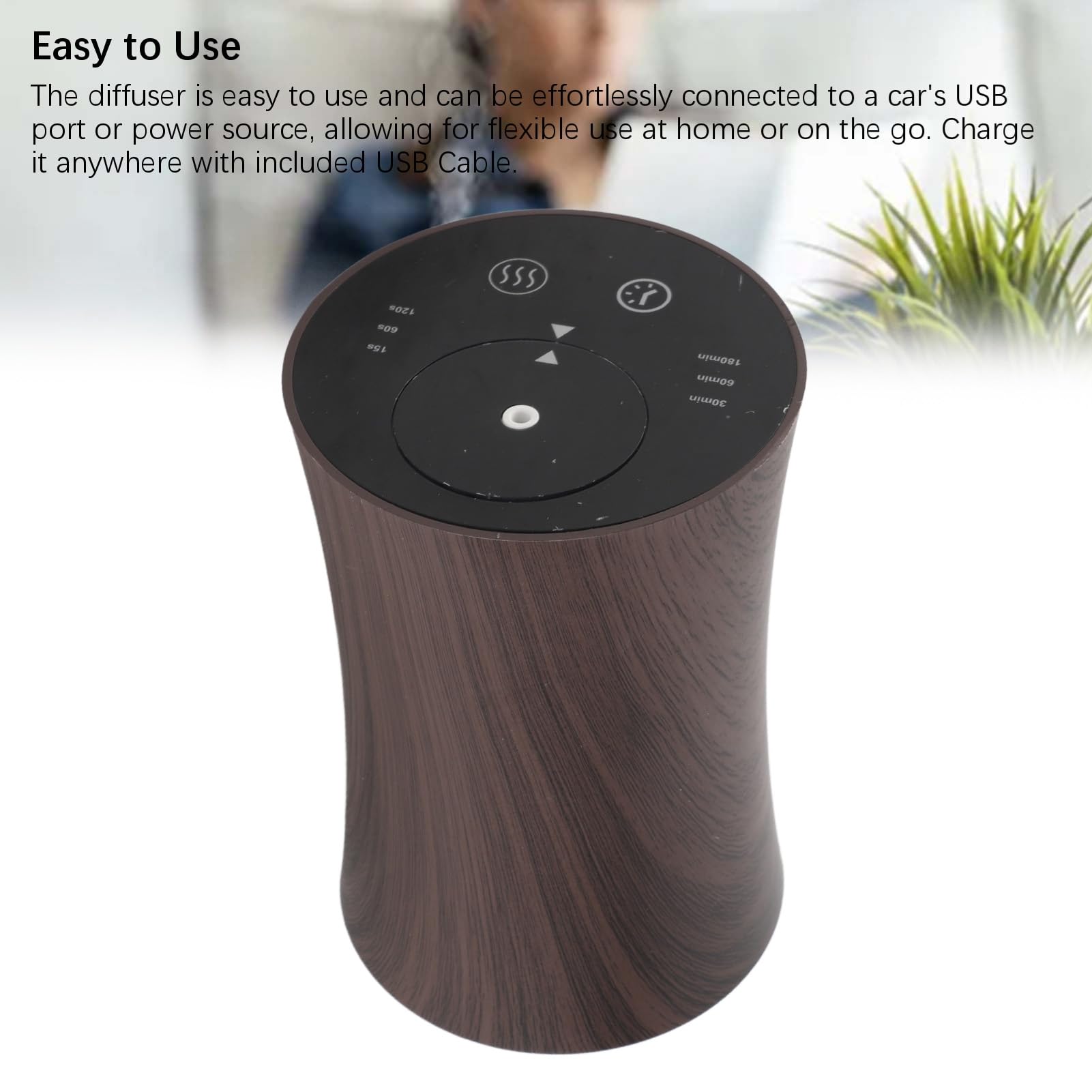 Fockety Difusor de Aceites Esenciales sin Agua, Mini Difusor de Aromaterapia Portátil, con Carga USB, de Aromas para el Hogar, la Oficina, el Coche, el Dormitorio y para Viajes.