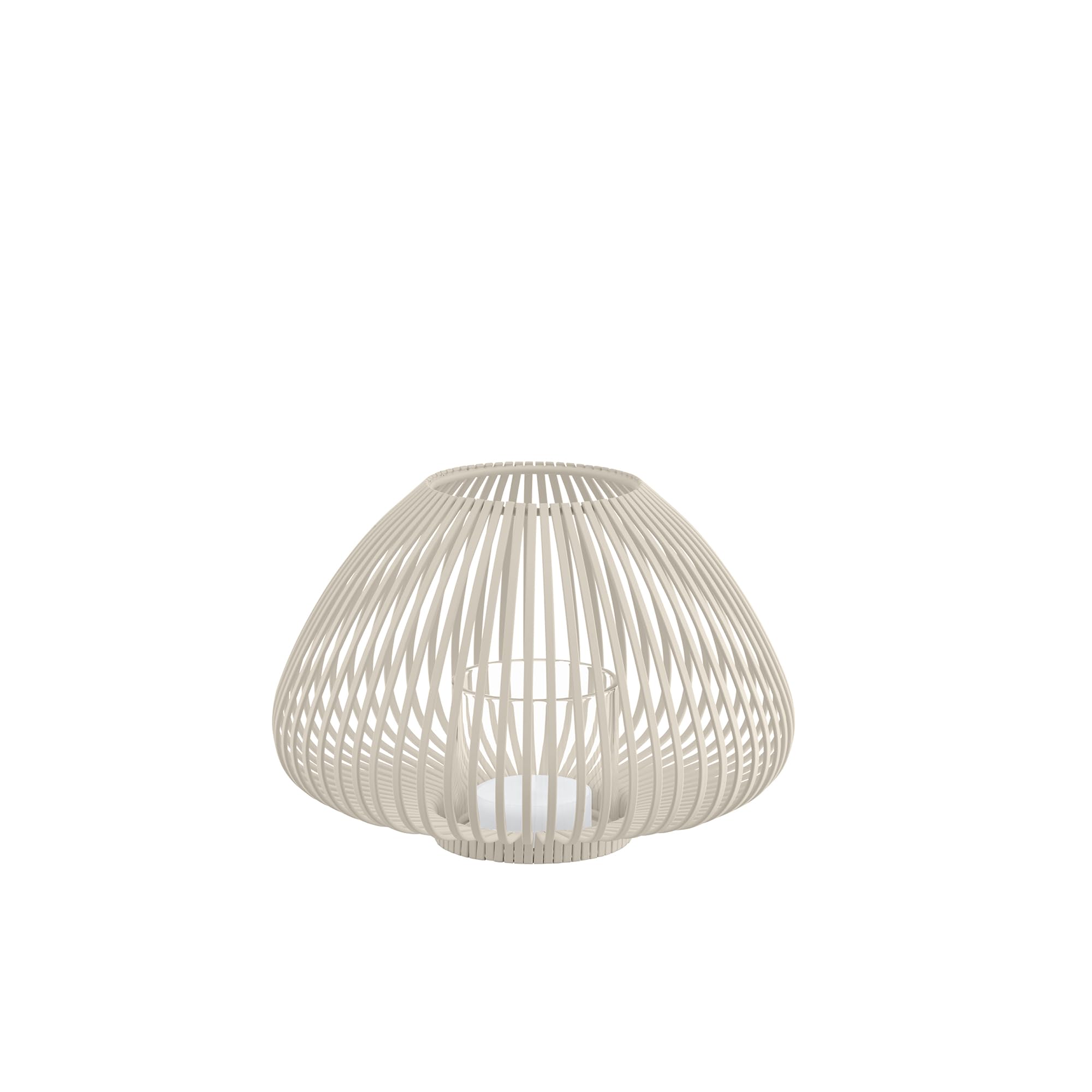 blomus Laterne -LYVA- | Nomad | Größe S | 25Ø x 17H cm | Kerzenhalter Beige | Windlicht aus Stahl inkl. Glaszylinder | Laterne Deko | Indoor Windlicht