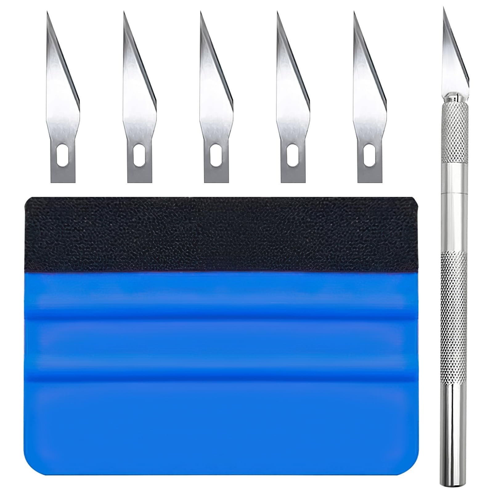 Squeegee, 7-Piece Car Wrapping Vinyl Tool Kit with 1 Scraper, 1 Squeegee, and 5 Replacement Blades, Essential Gadgets for Vinyl Wrap and Car Tool Kit Set for Decals, Window Film, Wallpaper-image-15