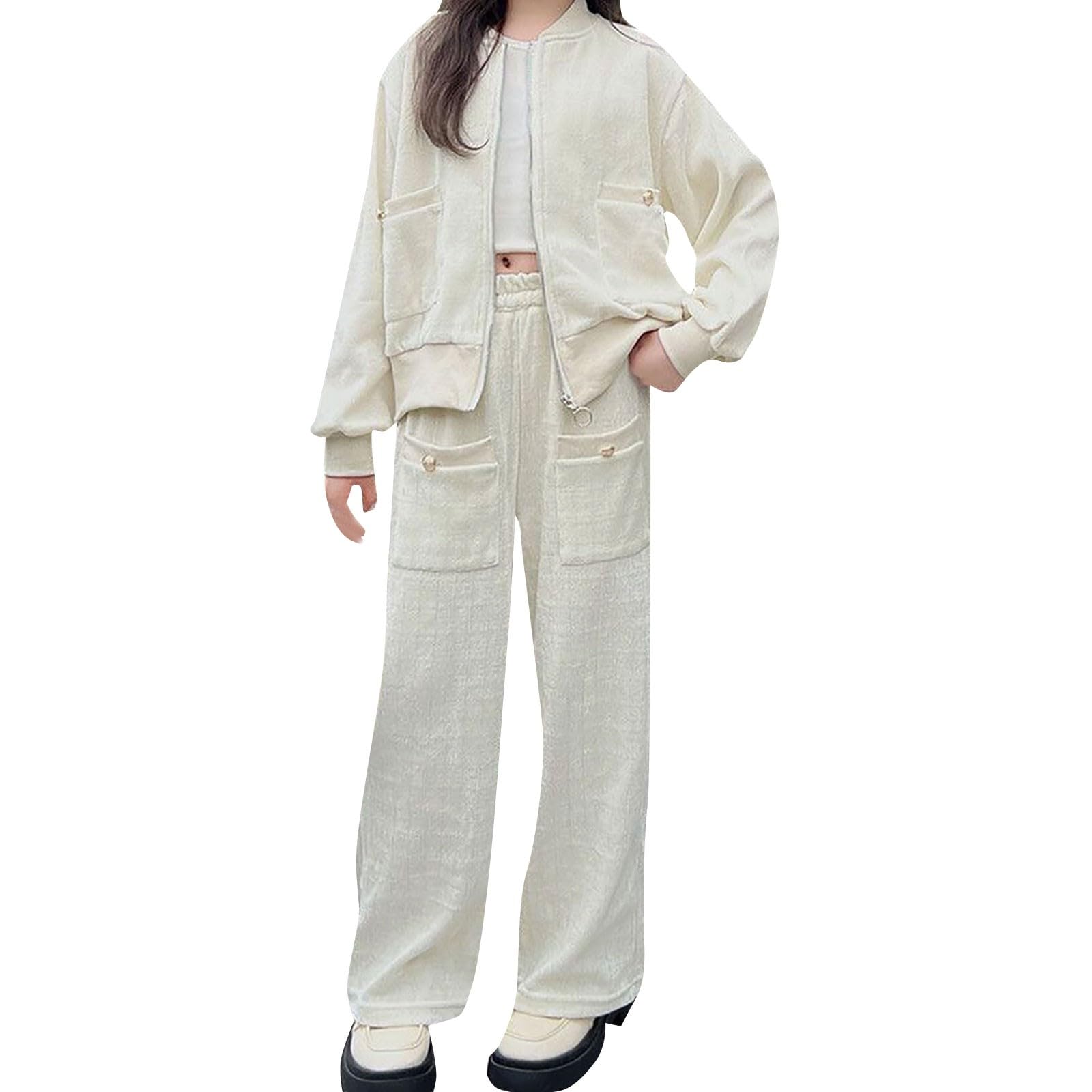 Trainingsanzüge für Mädchen Kinder Pop 2 teiliges Set Pullover und Jogginghose Sets Jogginganzüge,Klamotten Mädchen 10 Jahre,Elegant und stilvoll