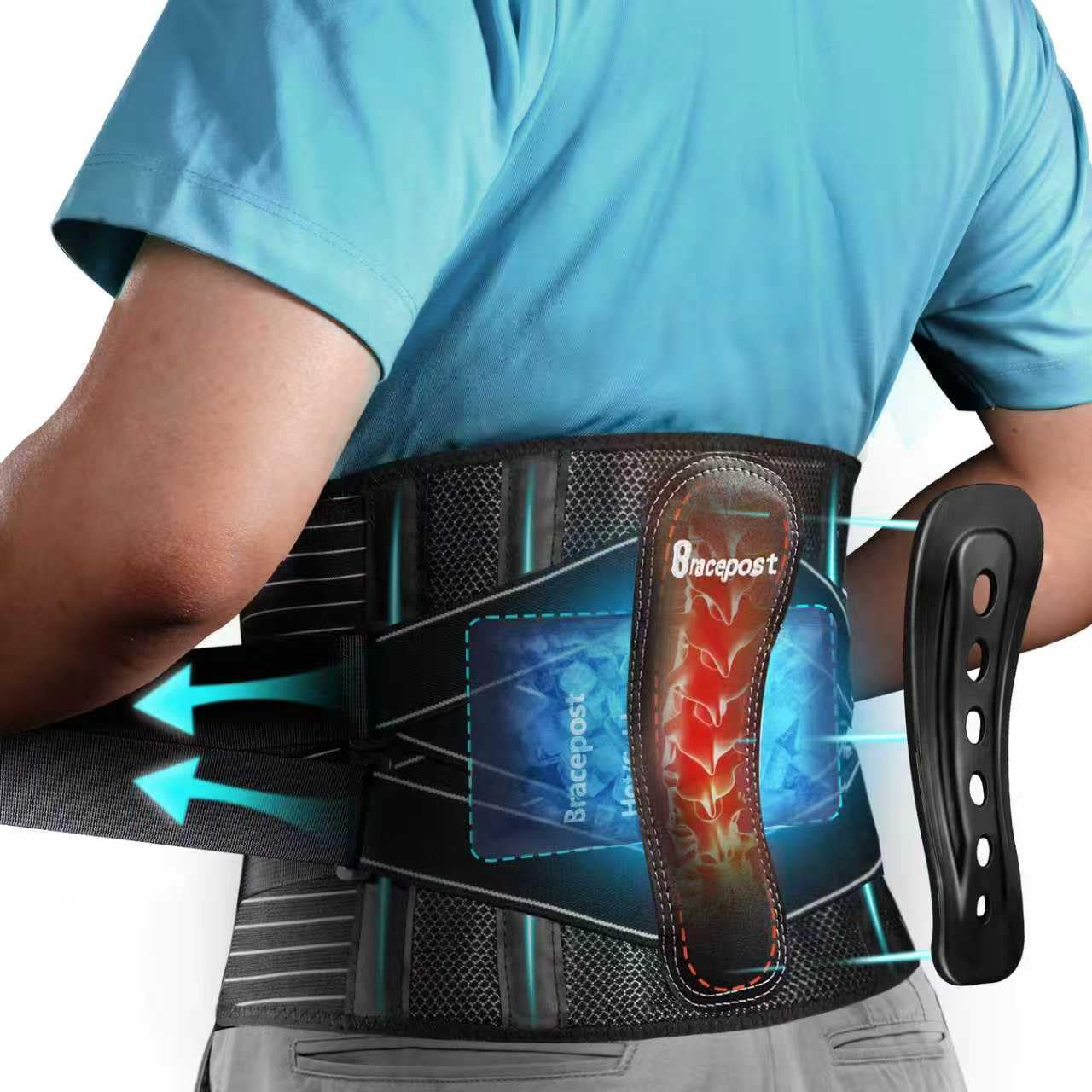 Back Brace for Lower Back Pain,Reusable Ice Pack for Injuries Lumbar Support Belt for Men Women,Bionic Spine Design Back Brace with Cold Pad for Sciatica Herniated Disc,XL