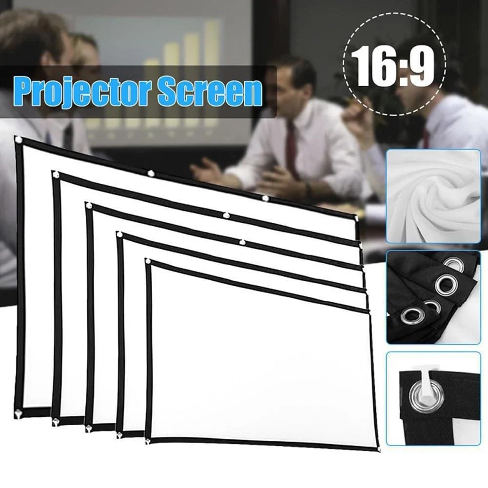Projektor ekranowy, Prosty zestaw do projektora Kurtyna domowa Wyświetl ekran projekcyjny(150 inch)