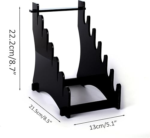 Miniatura 2 de Soporte de exhibición de cuchillos, soporte acrílico para cuchillos de escritorio con capacidad para 6 cuchillos de caza, daga, cuchillo de bolsillo