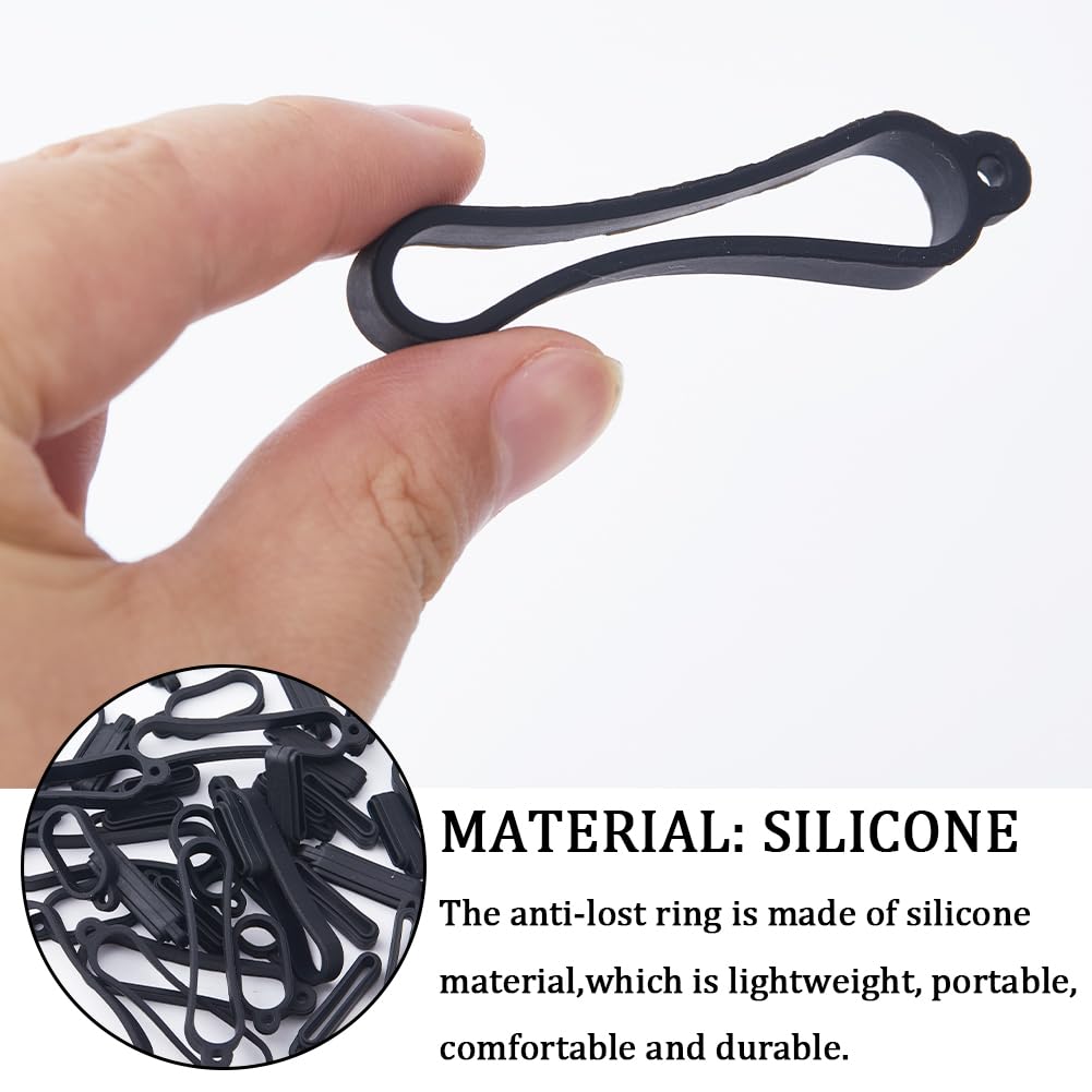 20 Anneaux Anti-Perte En Silicone GORGECRAFT - 10 Couleurs - Pour Stylos, Téléphones, Clés - Diam. 13mm