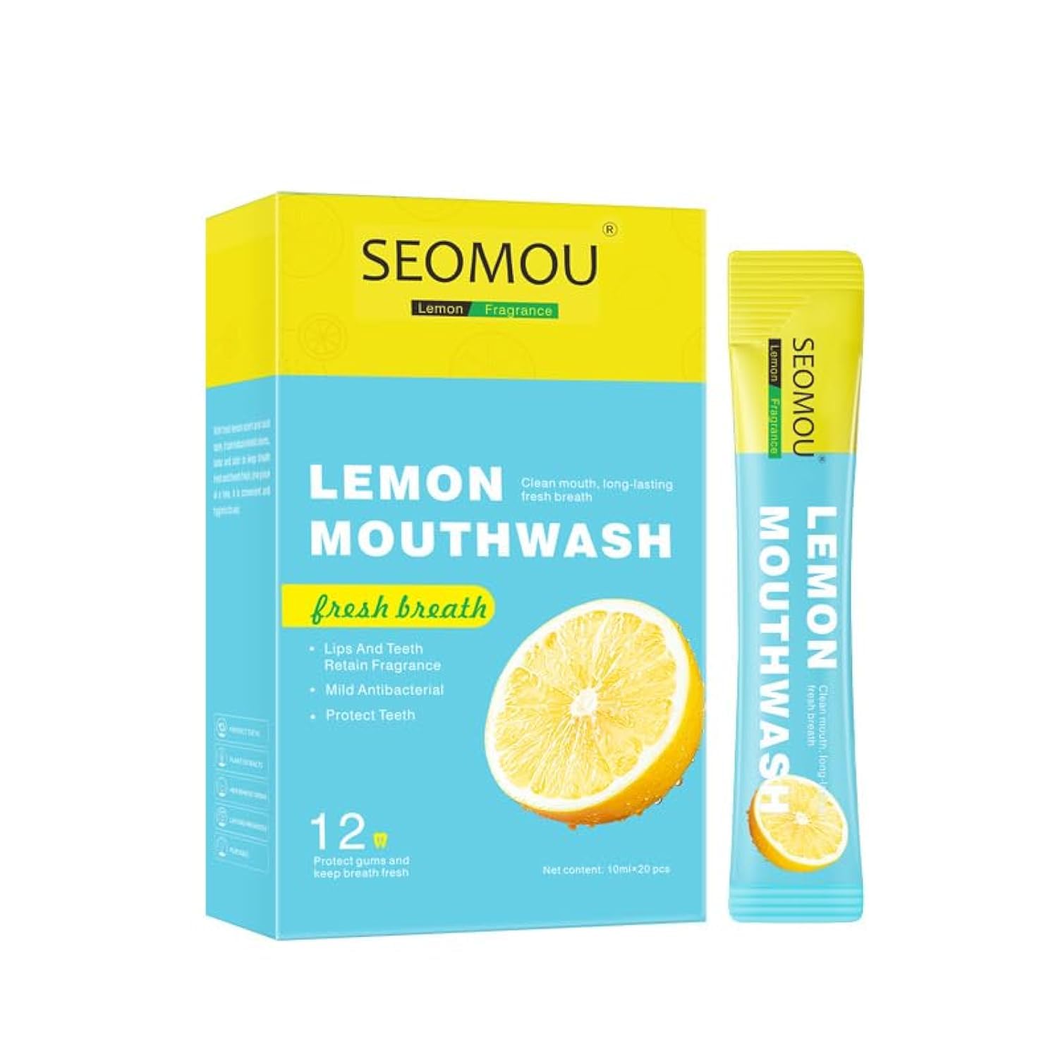 MMOOUP Mouthwash Travel Size, Packets Individual Mini Mouthwash, Bulk Travel Mouthwash Portable Travel Mouth Wash for on The Go Hotels for Fresh (lemon)