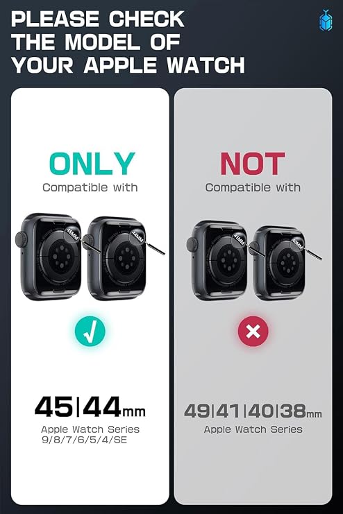 SUPCASE for Apple Watch 9/8/7/6/5/4/SE 45/44mm Case with Band (Unicorn Beetle Pro), [Anti-Scratch] [Bumper Protector] Rugged Men Cover with Adjustable Strap Band for iWatch SE 3/2/1, Black