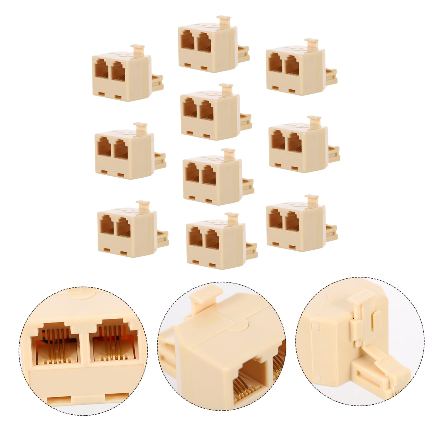 KONTONTY Phone Line Splitter Rj11 Socket Telephone Wall Separator Landline Cable High Performance