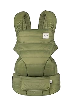 Baby Tula Explore Carriers - Breathable Baby Carrier Newborn to Toddler - Adjustable Toddler Carrier - Multiple Ergonomic Positions Front and Back - Ergonomic Fit for 7-45 lb - Puffer, Moss Green