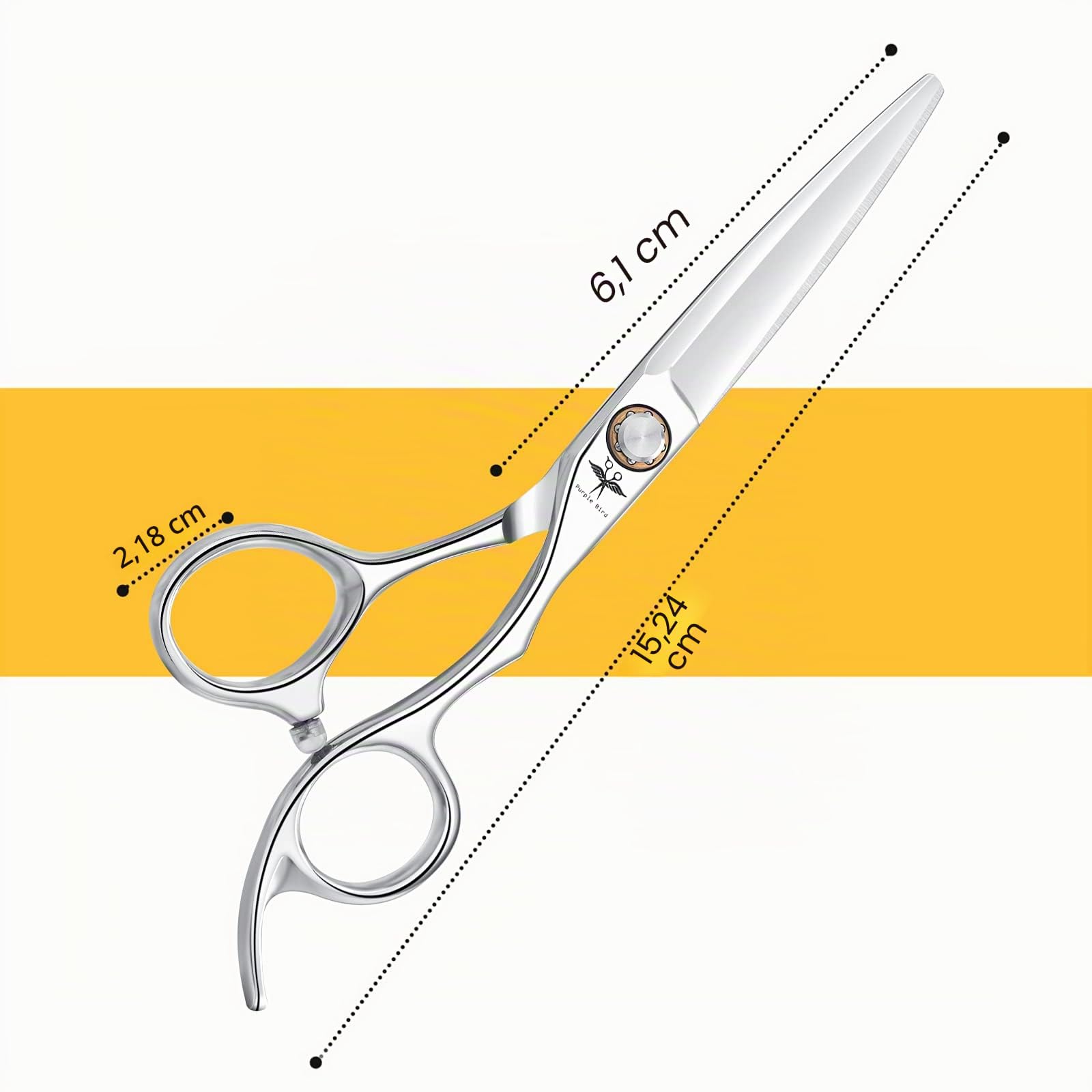 Tijeras Peluquería 6 Pulgadas Acero Inoxidable para Uso Profesional | Acero inoxidable y diseño ergonómico para cortes cómodos y precisos.