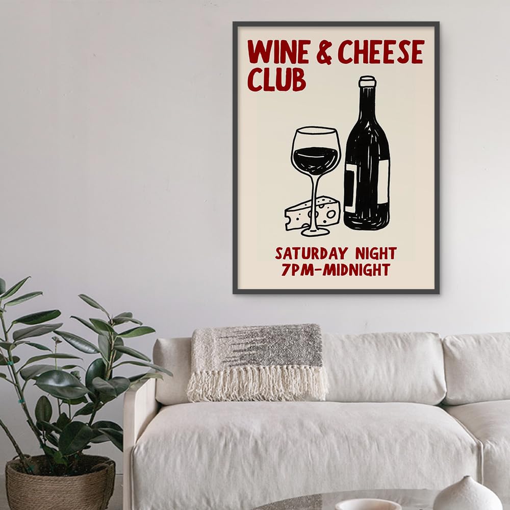 Retro-Lebensmitteldrucke, Spaghetti-Kaffee-Poster, trendige Küche, Wandkunst, Mokkakanne, Kaffee, Pasta-Liebhaber, Wein, Käse für Esszimmer, Bar, Café, Dekor (SKU3, 40 x 60 cm, schwarzer Metallrahmen)