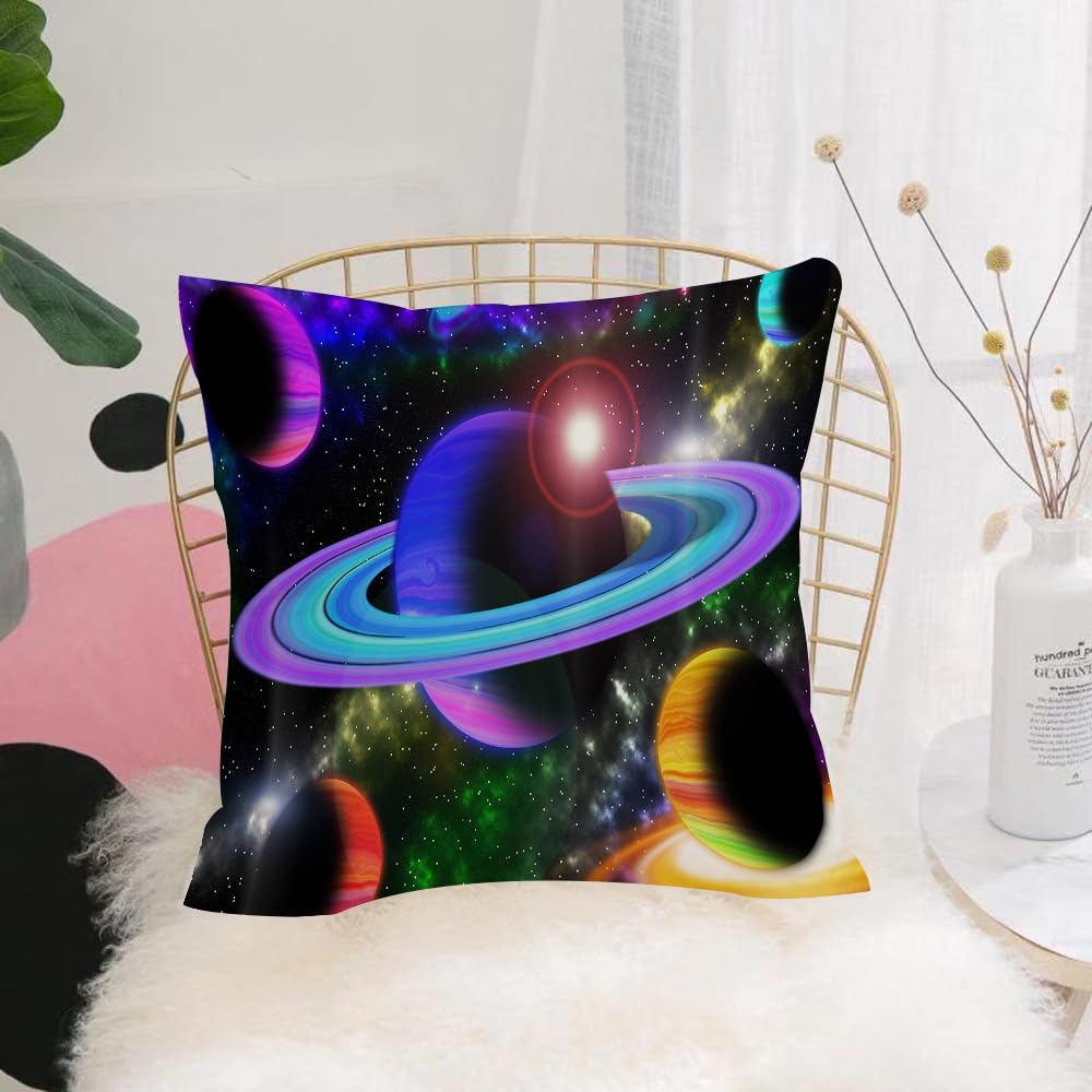 Hyosxw Interstellar Theme, Fantasy Universe, Scienc - A10 Cushion Cover,Throw Pillow Case Home Decorative For Living Room Bedroom Sofa Chair 18X18 Inch,Interstellar Theme, Fantasy Universe, Science Fiction, Neon,Pillowcase 45X45cm