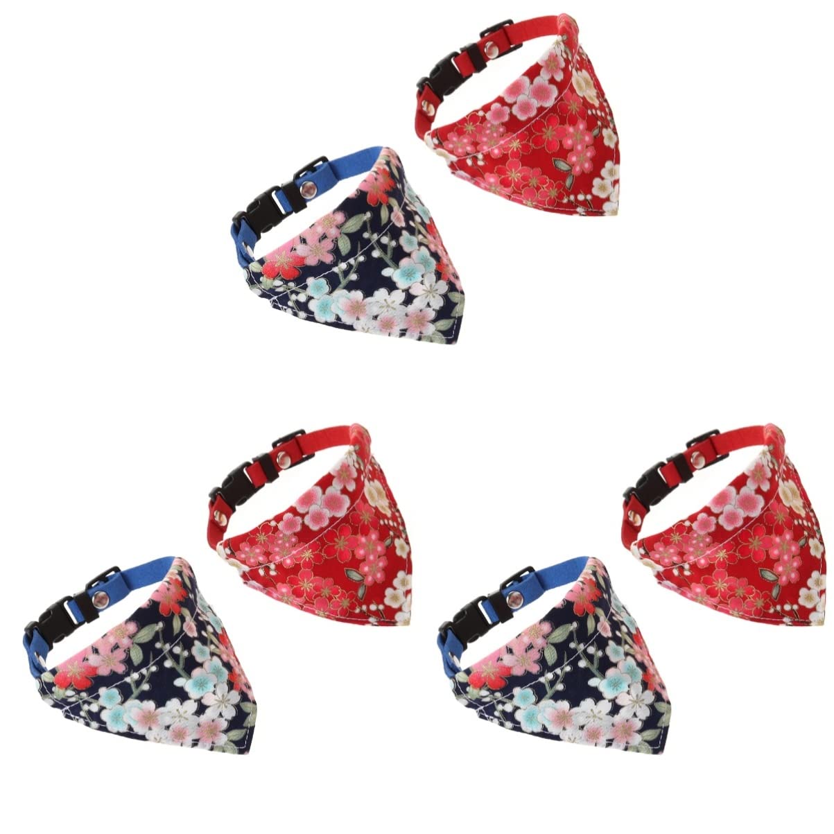 POPETPOP 6pièces Collier Bandana pour Chien Ajustable avec Motif Floral Triangulaire