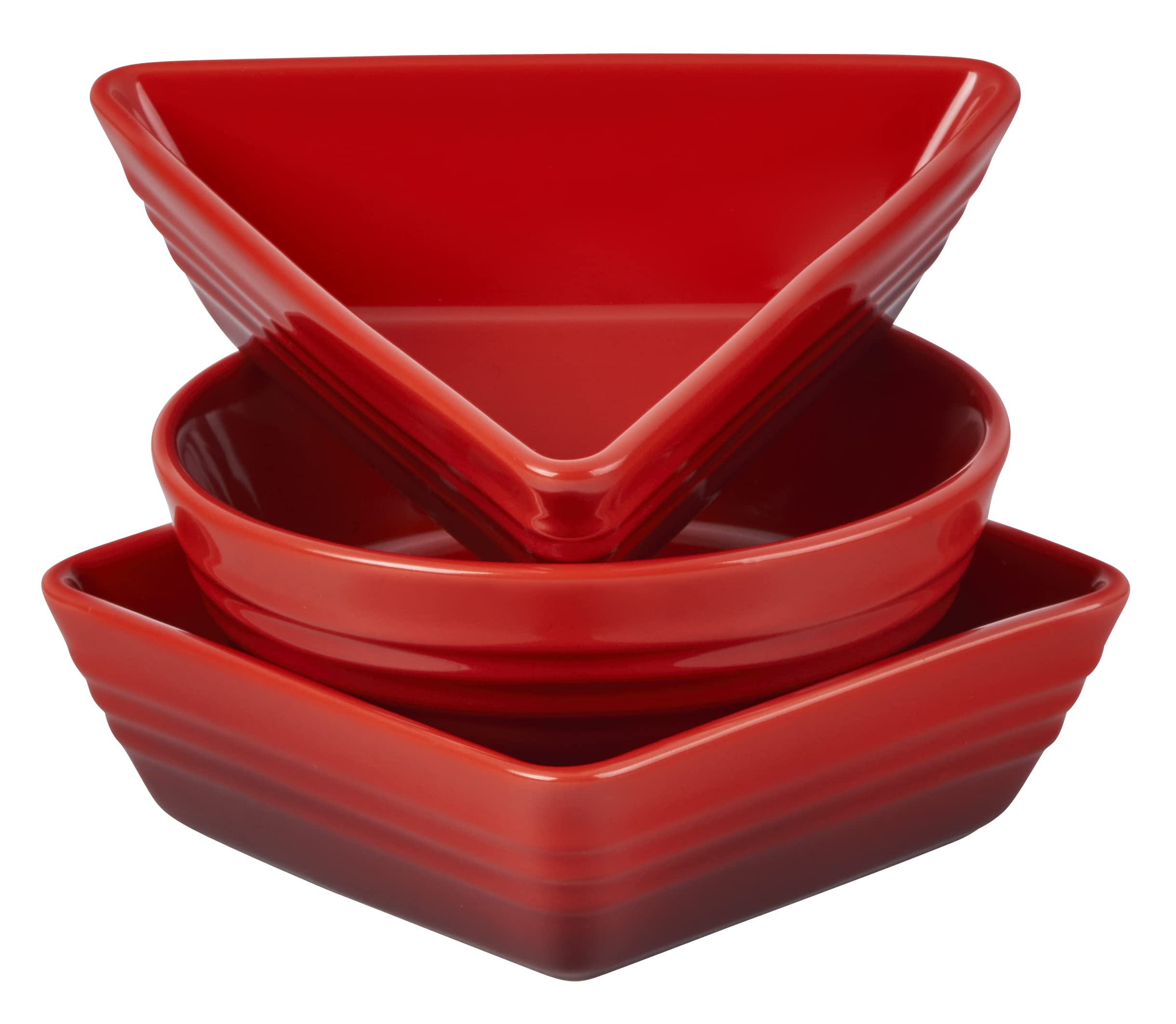 Amazon.com: Le Creuset Stoneware Set of 3 Tapas Dishes, Cerise