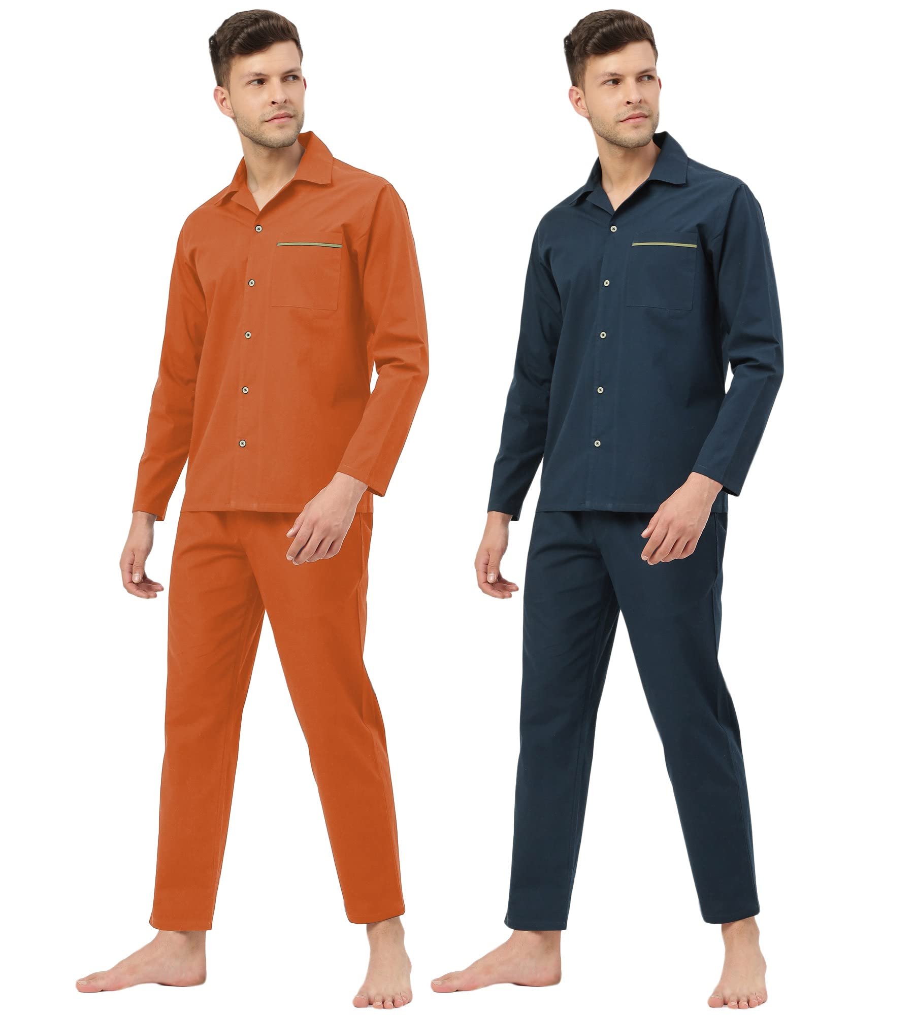 freecultr Mens Full Sleeve Sleep Suits - Yellow-picture-11