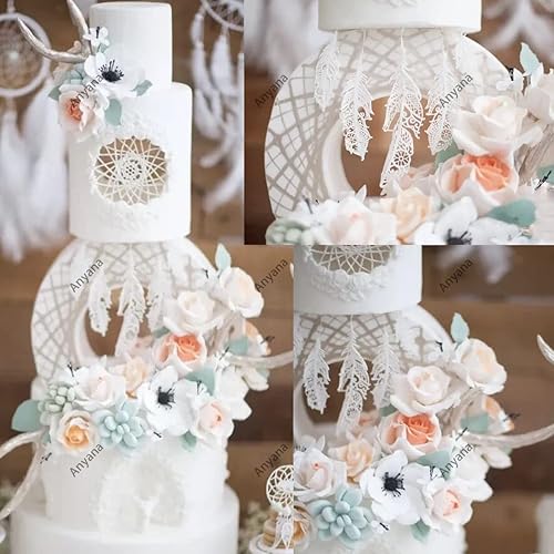 Miniatura 7 de Anyana Damasco 20 pulgadas impresión de azúcar vestido de silicona damasco Fondant impresión mat repetir hoja de roble estampado Mat textura textura