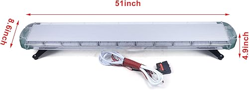 Miniatura 2 de Eacon - Barra de luz de emergencia de 51 pulgadas, 16 modos intermitentes, tira estroboscópica de 96 LED con interruptor de pantalla de bocina,