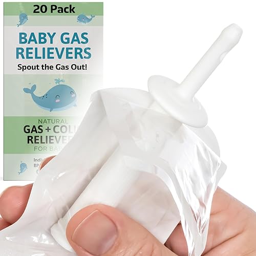 Paquete de 20 aliviadores de gases y cólicos envueltos y sellados individualmente para bebés gaseosos, recién nacidos y bebés, totalmente naturales,