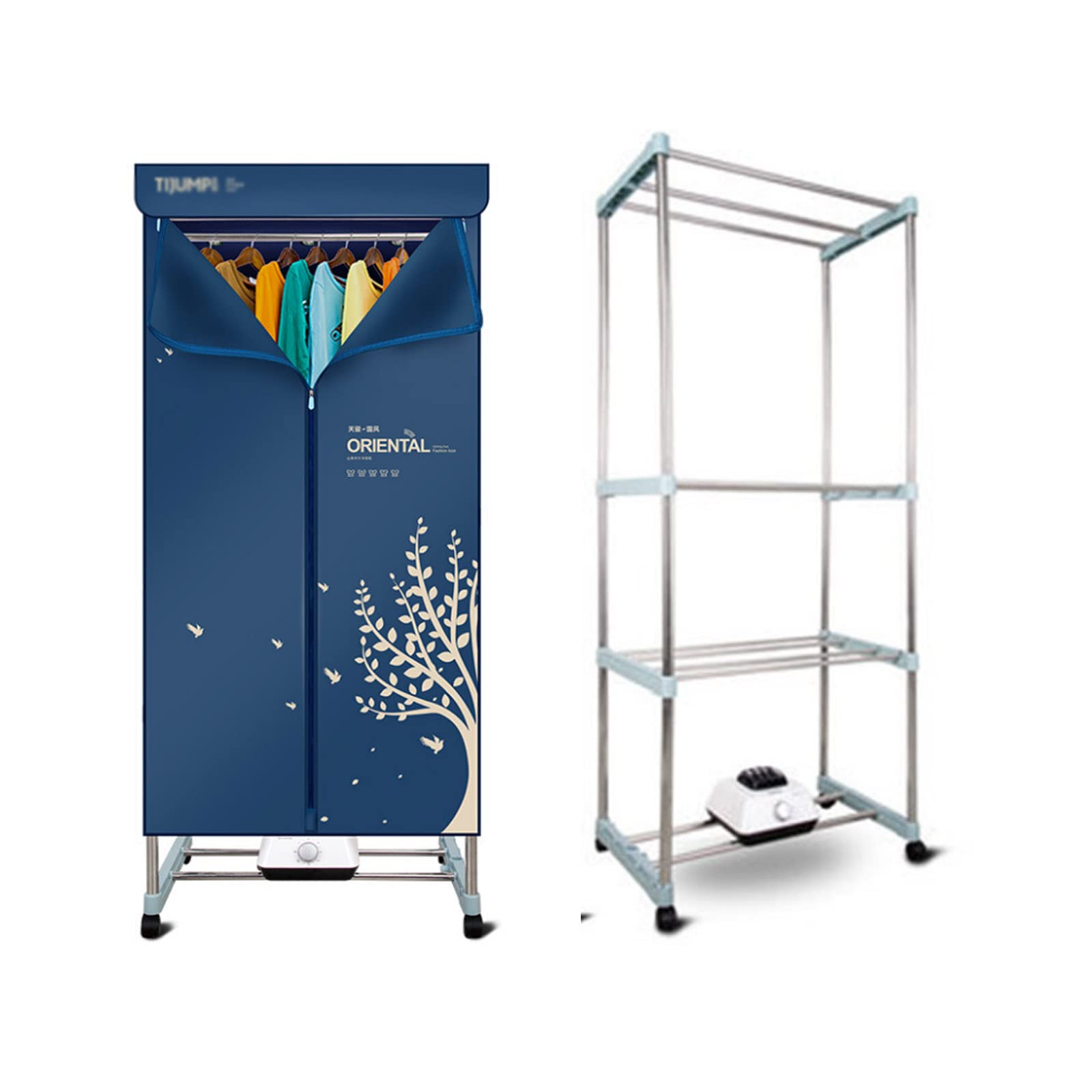 Secadora de Ropa eléctrica de 1200 W, Secadora portátil de 3 Capas con Temporizador de 180 Minutos, Aire Caliente, Doble protección