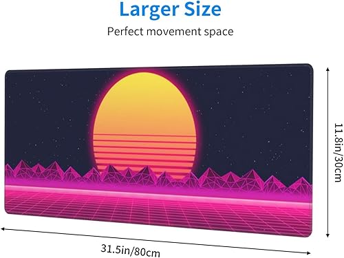 Miniatura 3 de Alfombrilla de mouse para juegos retro púrpura Cool Vaporwave grande XL, alfombrilla de escritorio larga extendida, alfombrilla de mouse grande para