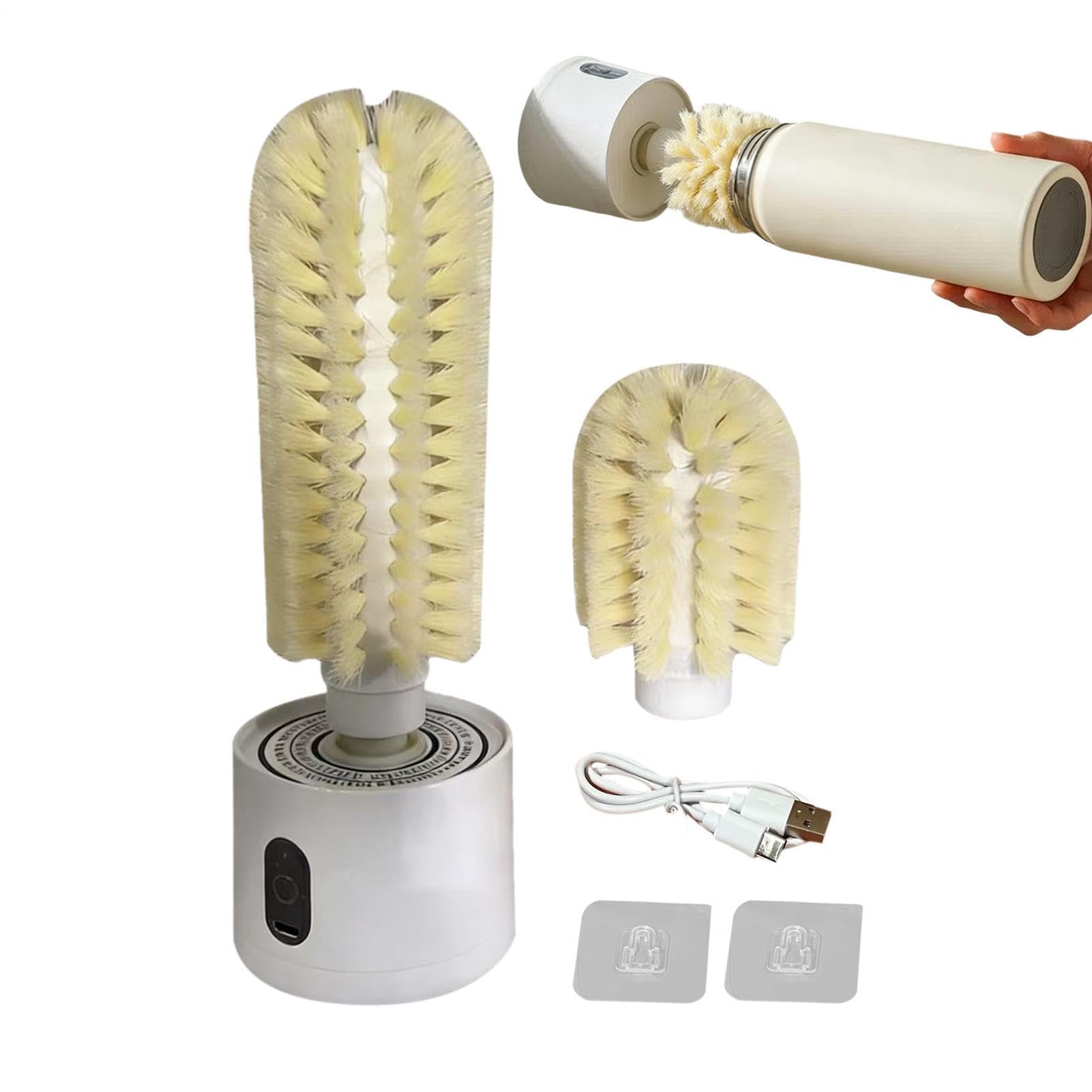 Flaschenbürsten-Set, wiederaufladbar, USB-Wandmontage, Reinigungsbürste, für Zuhause, Küche, Spüle, Restaurant, Bar, Trinkbecher