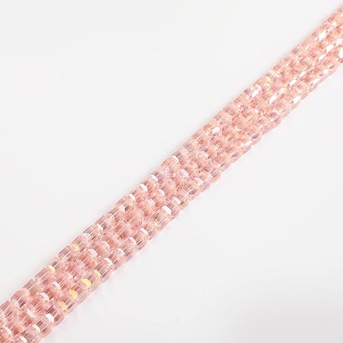 Cubo rosa AB de 0.236 in para la fabricación de joyas 280 unids forma facetada separador de cuentas surtidos suministros accesorios para pulsera