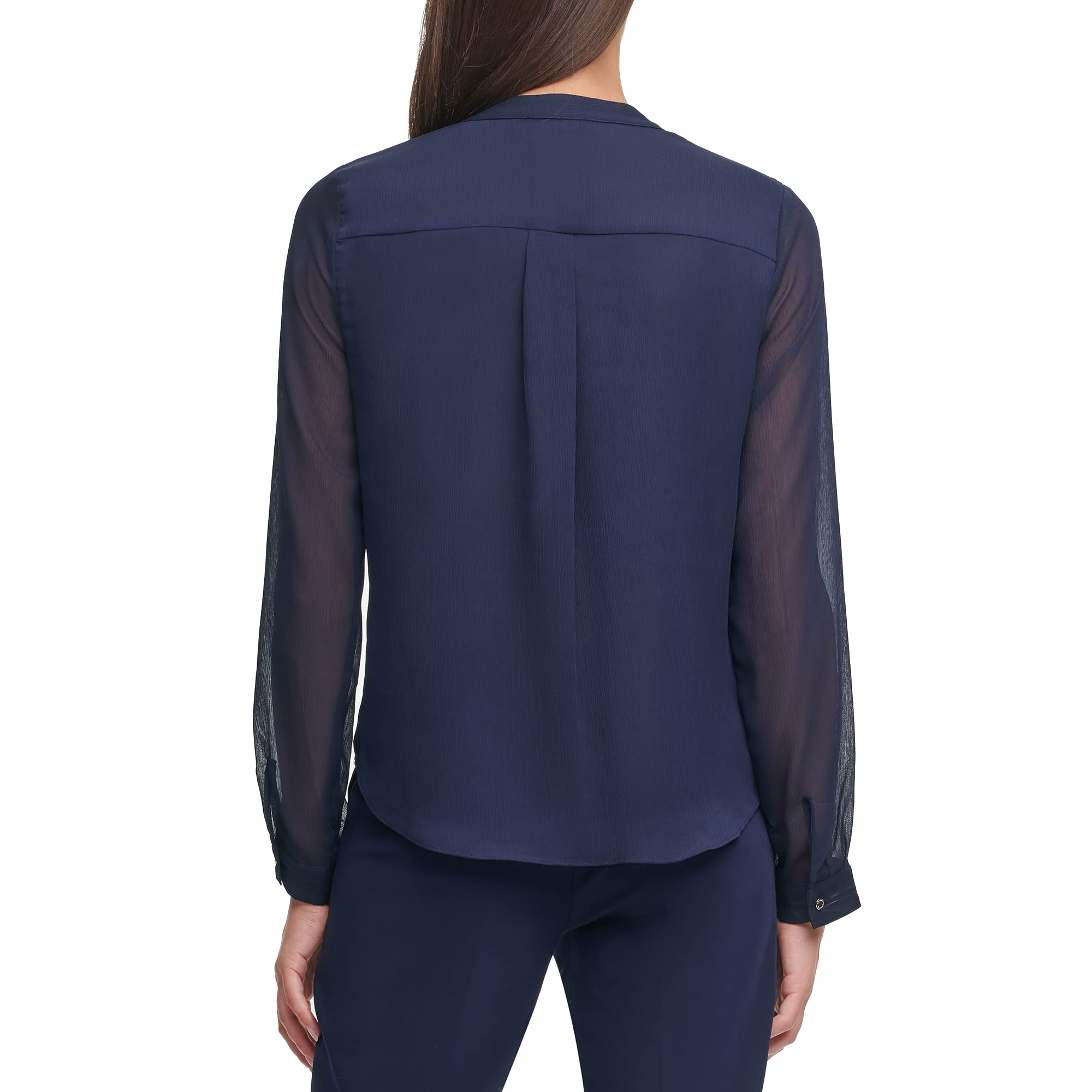 Tommy Hilfiger Classic Lone Sleeve Ruffle Front Blouse Camicia da Donna