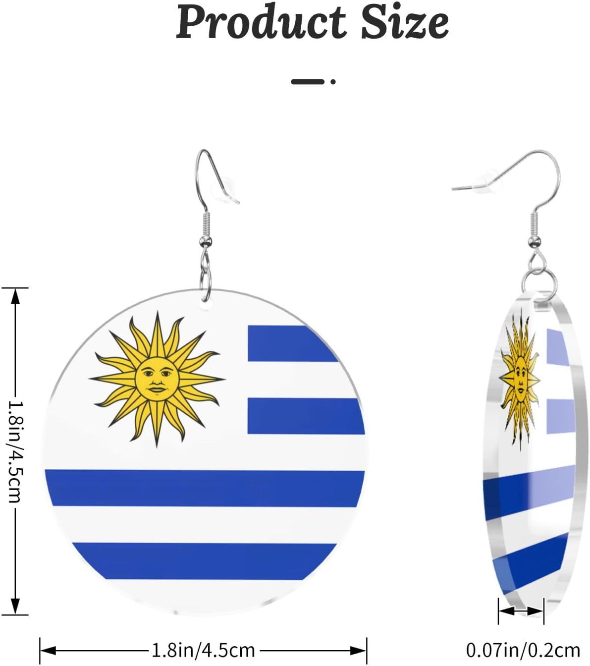 National Flag Earrings Dangle Earrings Lightweight Round Acrylic Earrings for Women image 3