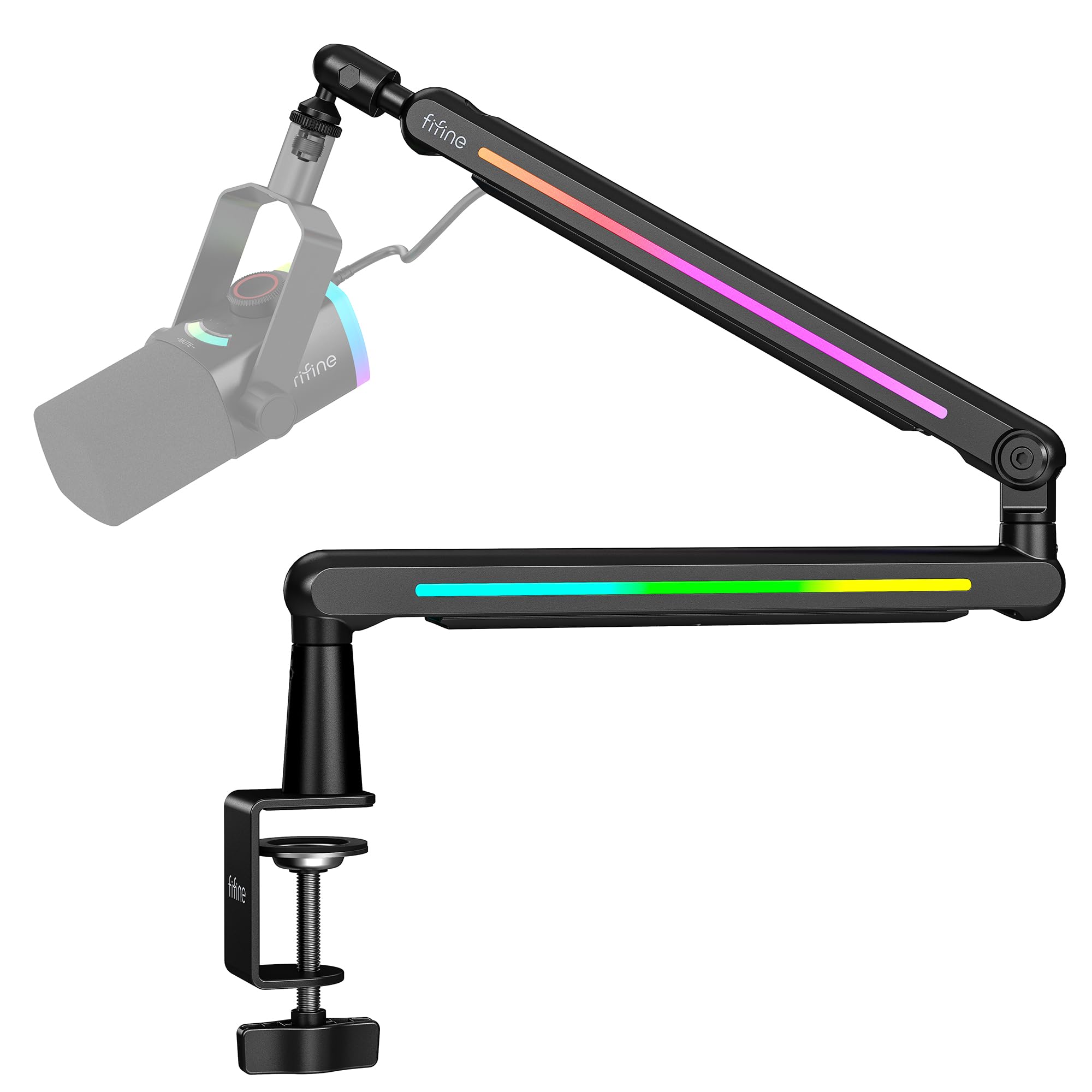 FIFINE マイクスタンドBM88PRO RGBライト付き Amazon.com: FIFINE BM88Pro RGB Low Profile Microphone Boom Arm for