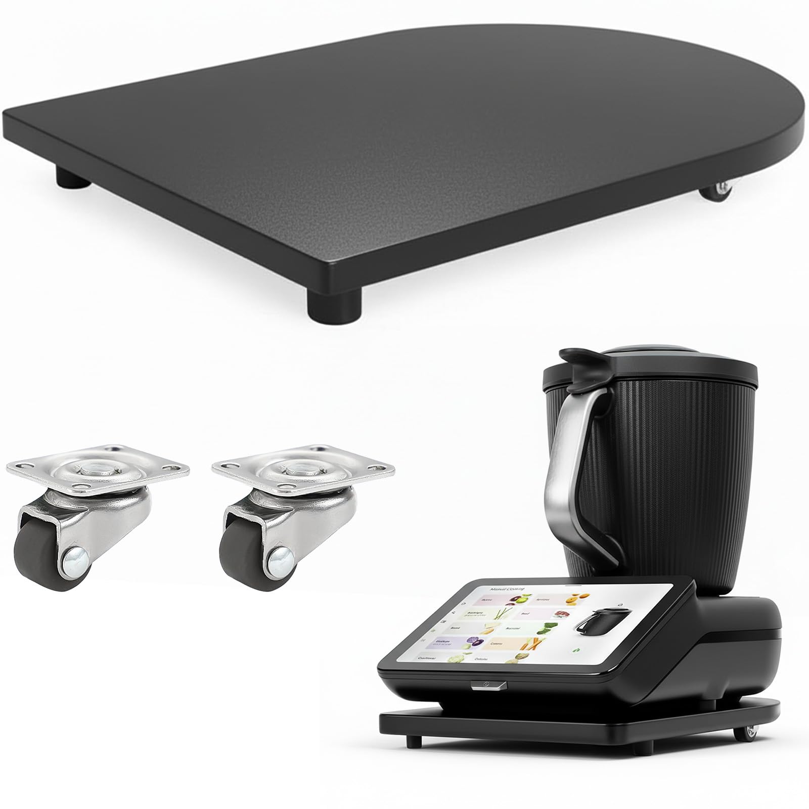 Tabla deslizante para Thermomix TM7 – con ruedas de 360°, desplazamiento sin esfuerzo, tabla de desplazamiento rápido, para accesorios para robot de cocina Thermomix TM7