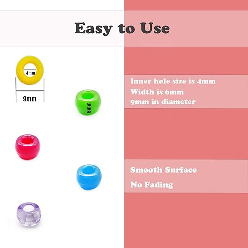 Miniatura 3 de Cuentas de poni a granel, 4800 unidades, 24 colores, cuentas de pony arcoíris para hacer pulseras de manualidades, cuentas de pelo para trenzas,