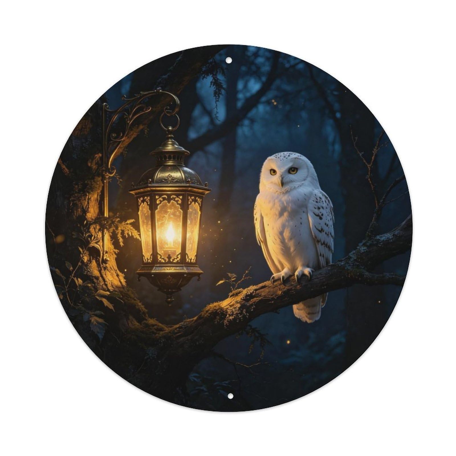Midnight Lantern Metal Tin Sign Plaque