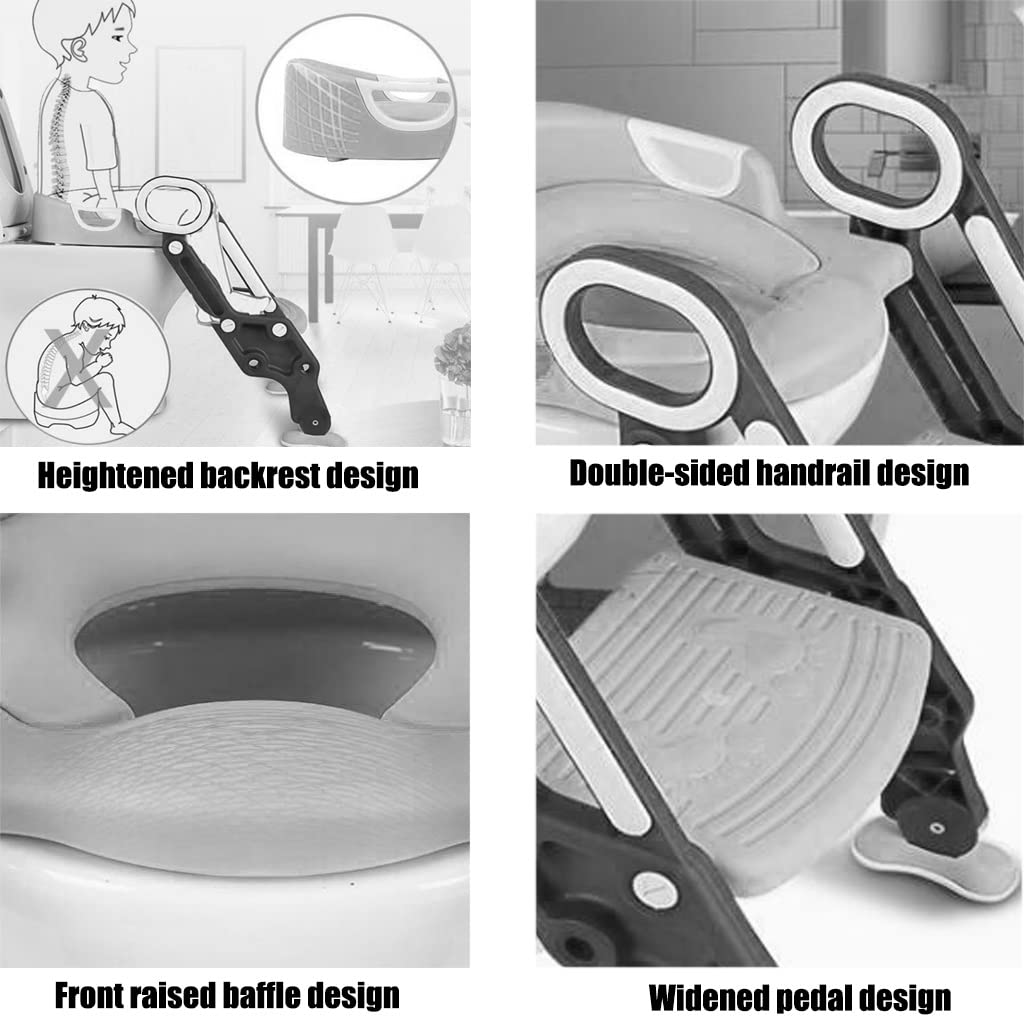 Toiletten-Trainingssitz Jungen Und Mädchen Trainieren Faltbare Treppenpose Toilettentrainer, 2 Höhenstufen Einstellbar, Belastbar 80kg (Color : Yellow, Size : 30 * 41 * 31cm)