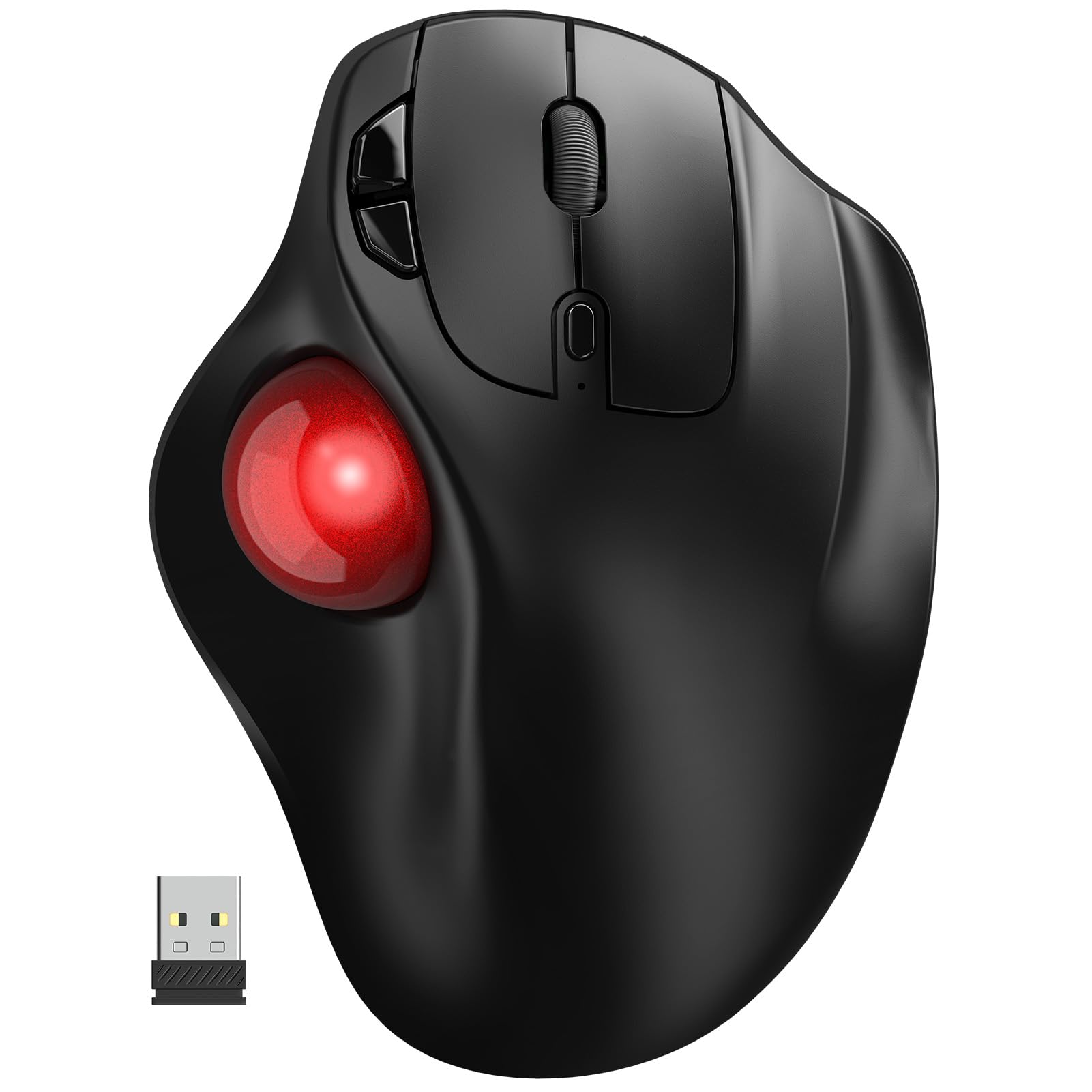 SABLUTE Kabellose Trackball Maus, Ergonomische Maus, Präzises und Reibungsloses Tracking, 3-Geräte-Verbindung (Bluetooth oder 2,4G USB-Empfänger), 5 DPI-Stufen für Mac, Windows