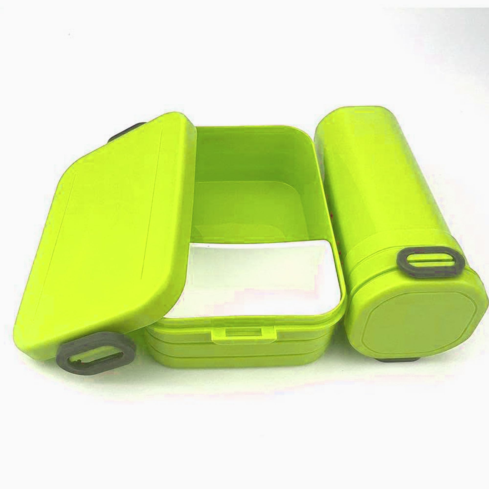 Versa-Mart Plastic Crya Vibrant School Lunch Box Set - 920ml Capacity, Leakproof Bento Boxes for Kids and Adults, Includes Water Bottle (Green)