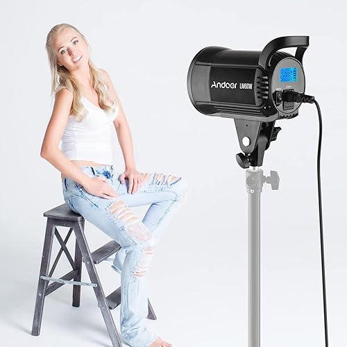 Miniatura 8 de Andoer LM60W Luz LED portátil de relleno de fotografía 60W Studio Video Light 5600K Dimmable Bowens Mount Luz continua con control remoto para