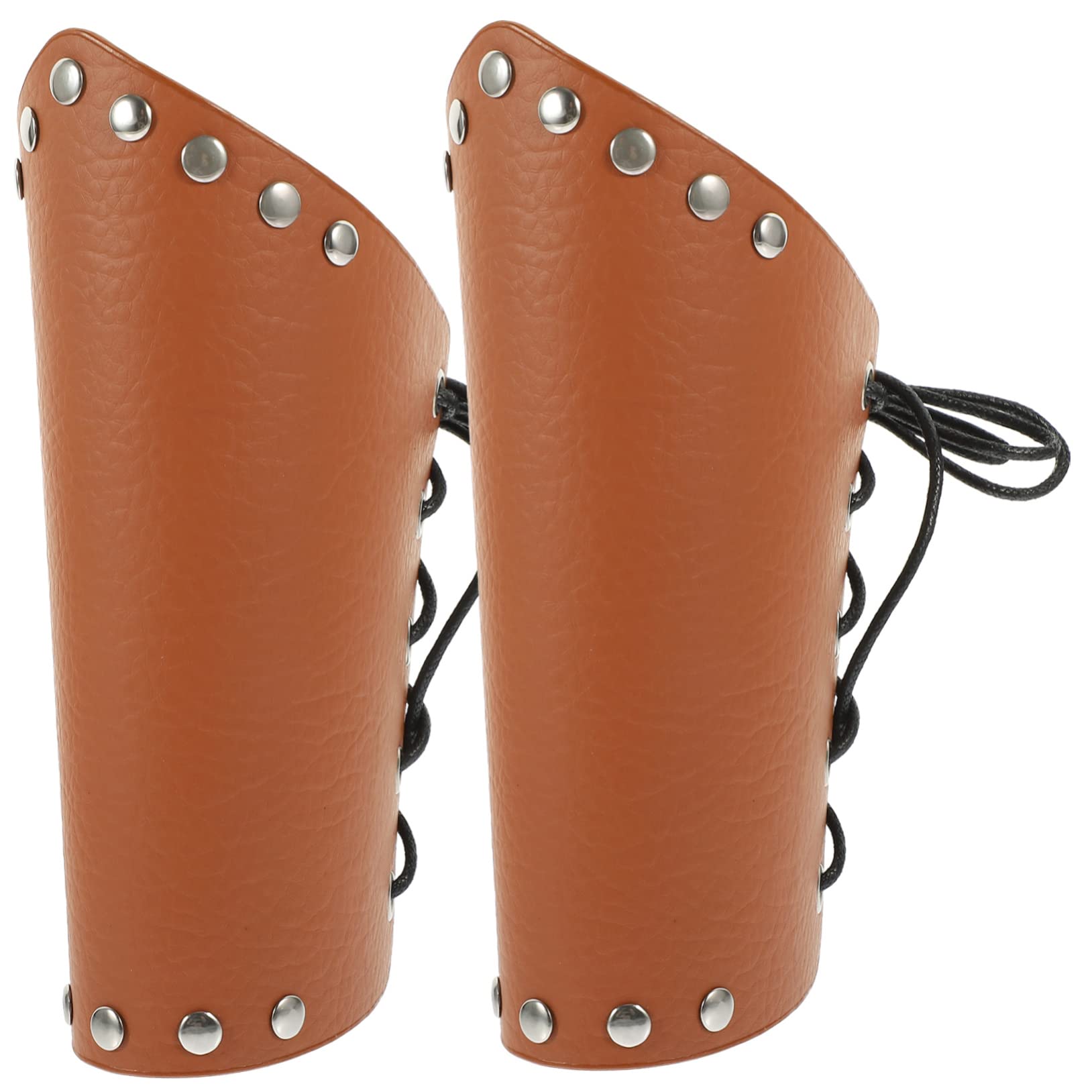 NOLITOY 2pcs Arm Guard Arm Sleeves for Women Wrist Bands Wrist Guard Wristband Punk Wrist Wraps Studded Wrist Straps Arm Bracers Arm Bands Costume Arm Protectors Coffee Leather