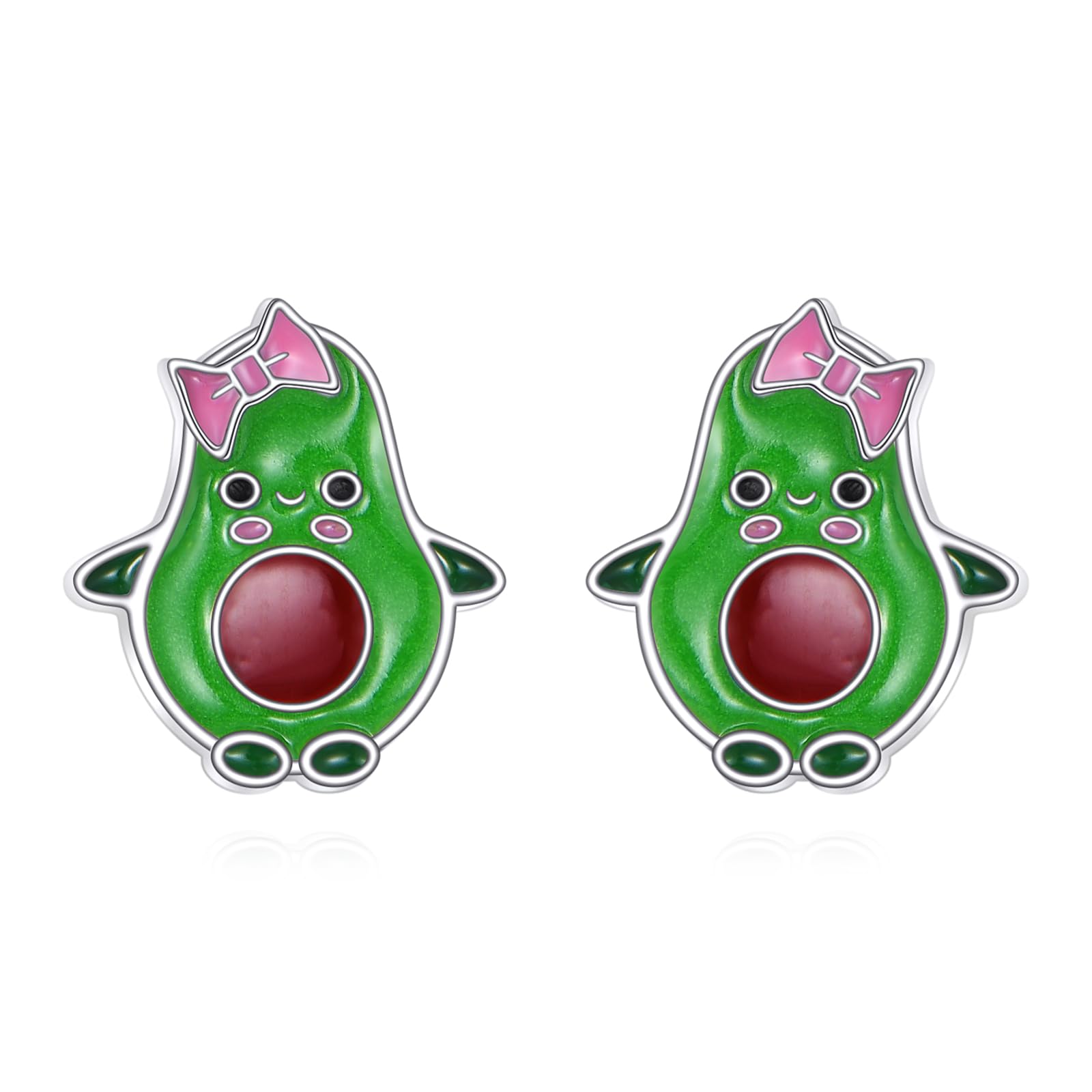 DAYLINLOVE Avocado Ohrringe 925 Sterling Silber Avocado Stud Ohrringe Obst Schmuck Geschenke für Frauen
