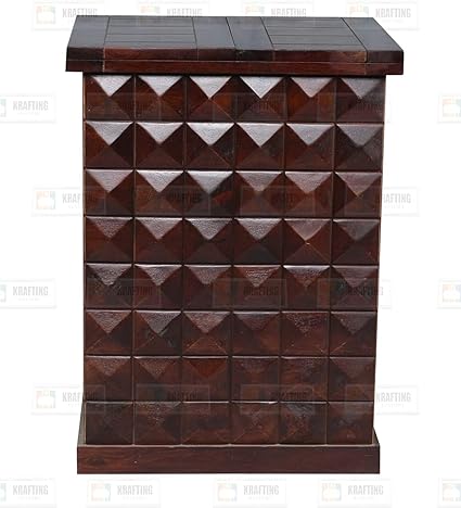 Knite Craft Solid Sheesham Wood Bar Cabinet for Home & Bar Furniture | Walnut Finish