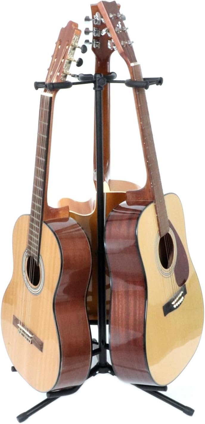 Składany Stojak Na Gitarę, Przenośny Uchwyt Na Gitarę, Na 3 Gitary, Regulowana Wysokość, Dla Każdego Gitarzysty, Pasuje Do Gitar Akustycznych, Akcesoria Gitarowe, Prezenty Gitarowe, Oszczęd