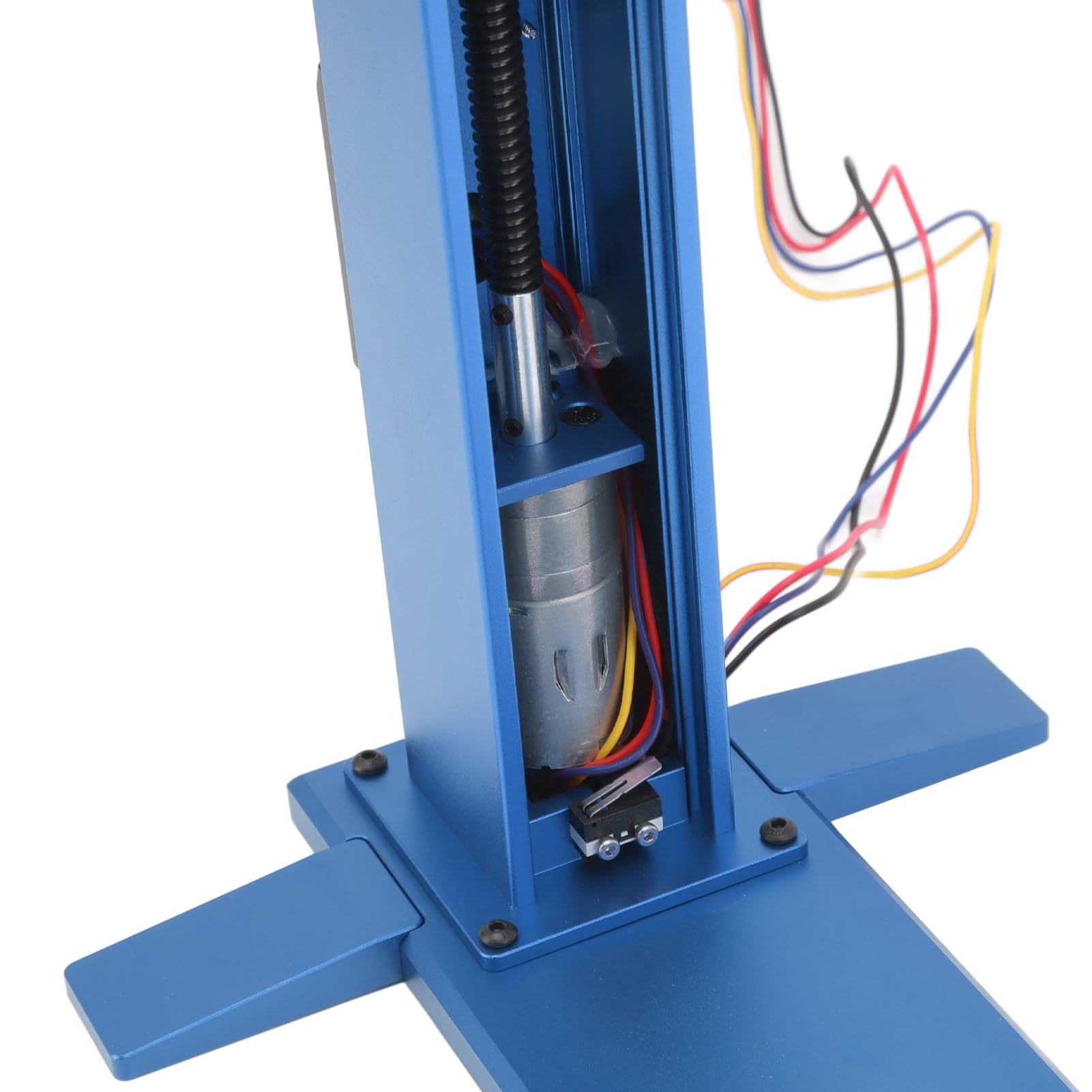 Regulowany Stojak do Podnoszenia Elektrycznego Stojak do Naprawy Samochodów RC, Uniwersalny Podnośnik Elektryczny ze Stopu Aluminium Symulacji Sterowania Przełącznikiem Pojazdu 1/10 RC, (BLUE)