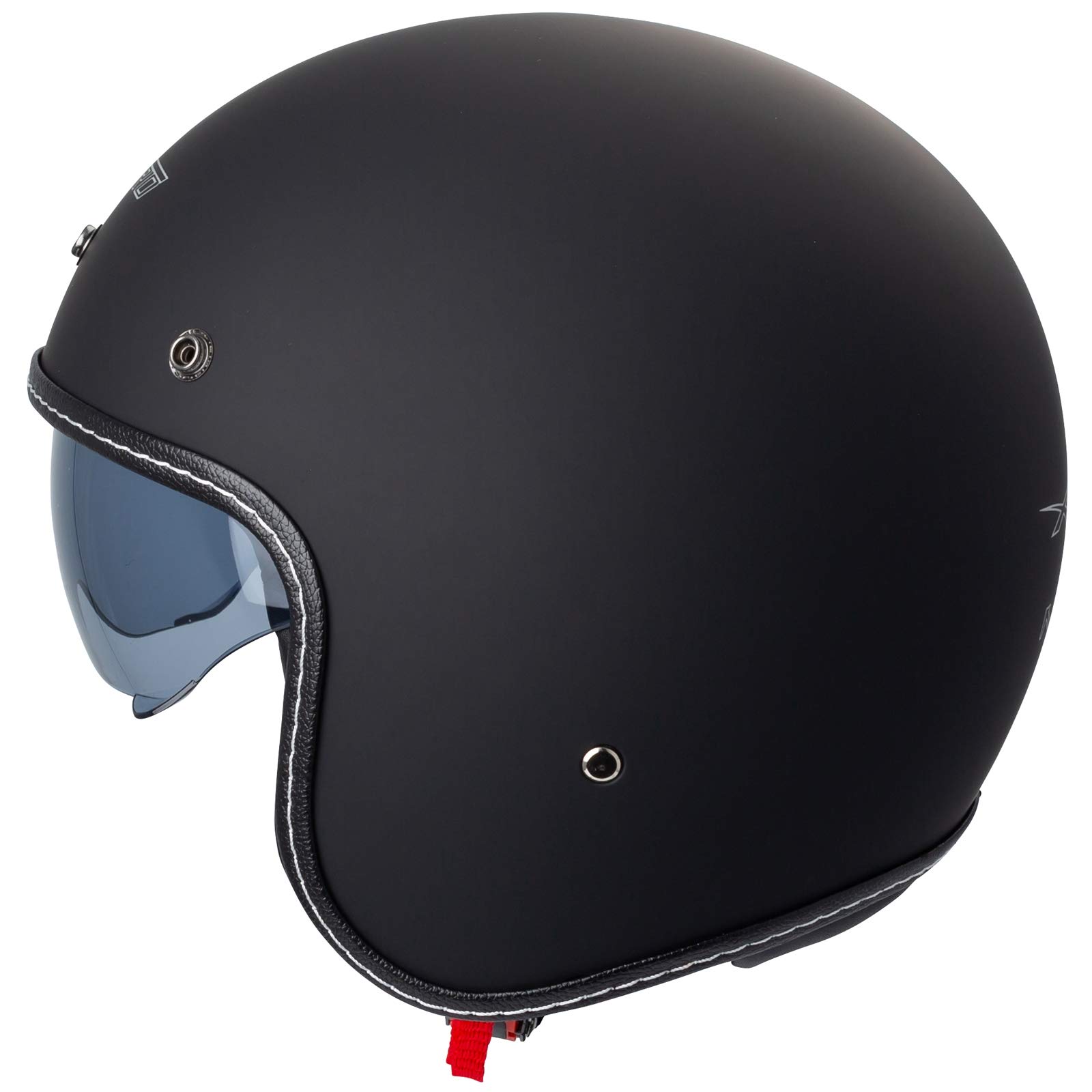 Casque Moto Jet Cafe Racer Homologué ECE 22-05 Scooter Custom Noir Mat L