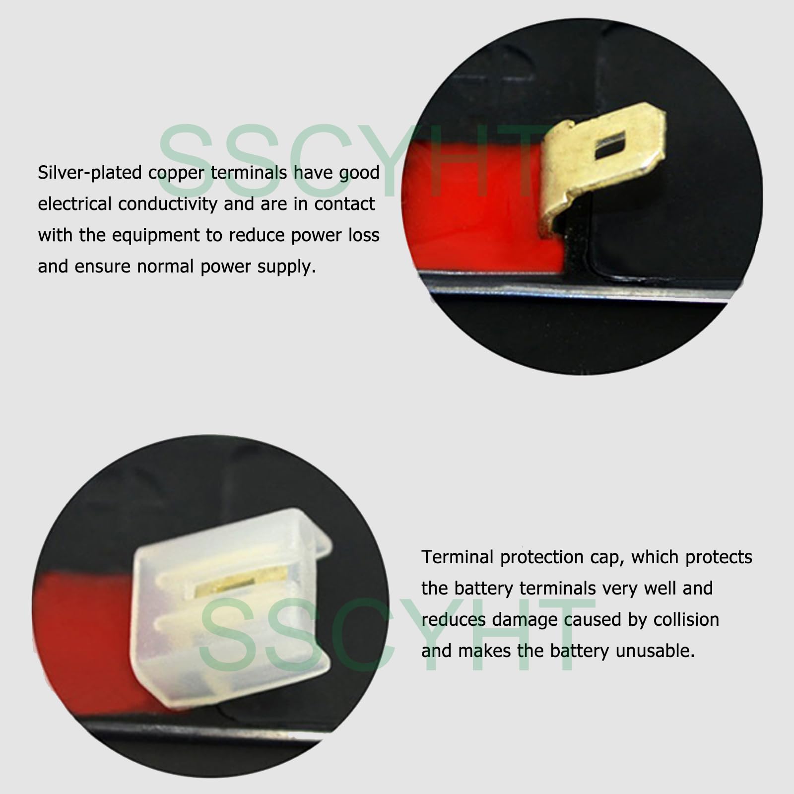 U-Power AGM Batterie 12V 12Ah - Wartungsfreie Blei-Säure-Batterie Mit Faston F2 Anschlüssen